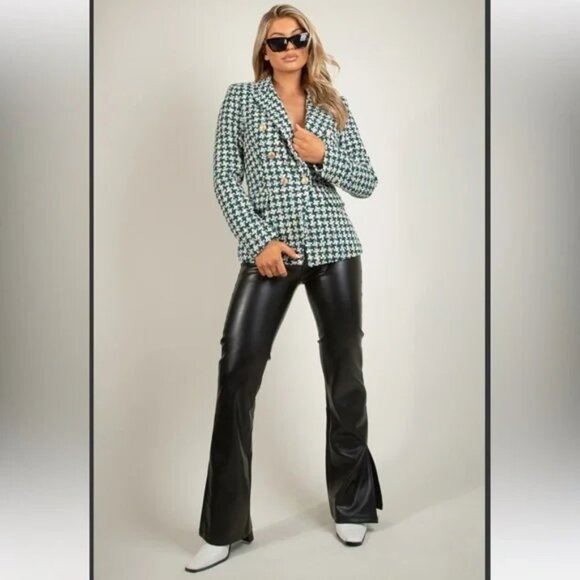 New Attentif Paris Golden Button Knitted Double Breasted Blazer, Size 38/M - Picture 3 of 17